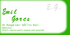 emil gorcs business card