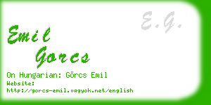 emil gorcs business card